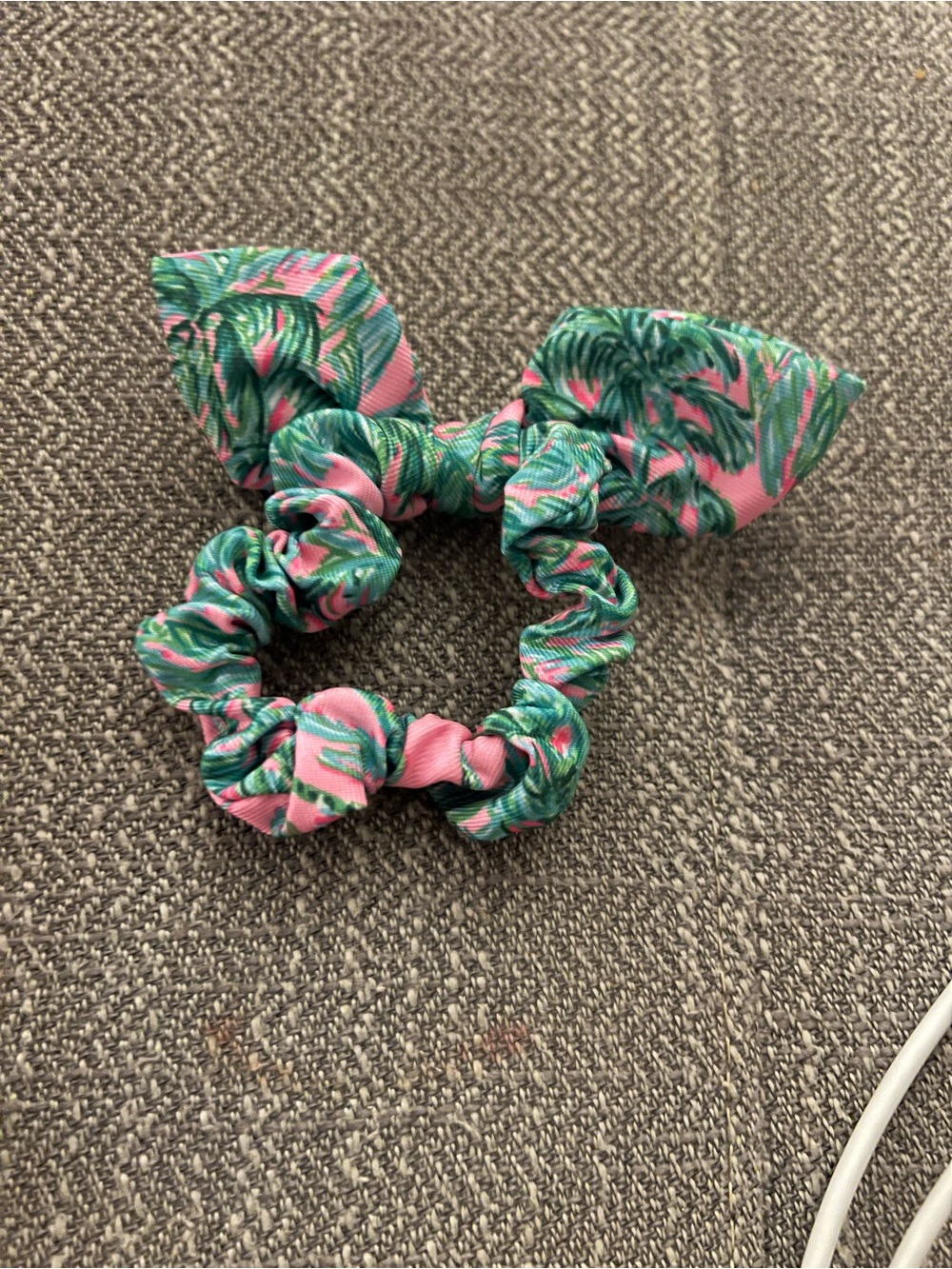 Lilly Pulitzer Pink & Green Bow Scrunchie
